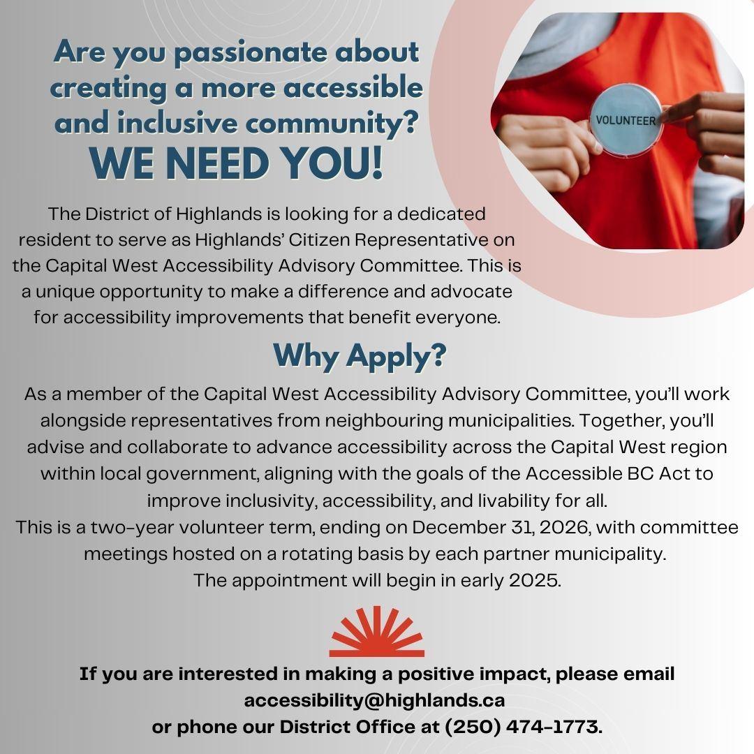 Advert seeking people to help make Highlands accessible and inclusive.